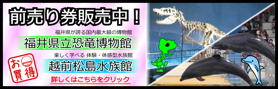 越前松島水族館・恐竜博物館　割引前売り券