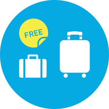 機内持込手荷物が2個まで無料！
