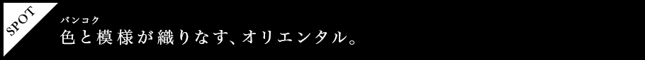 色と模様が織りなす、オリエンタル。