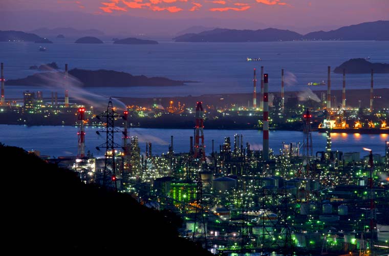 鷲羽山公園線（旧鷲羽山スカイライン）の夜景
