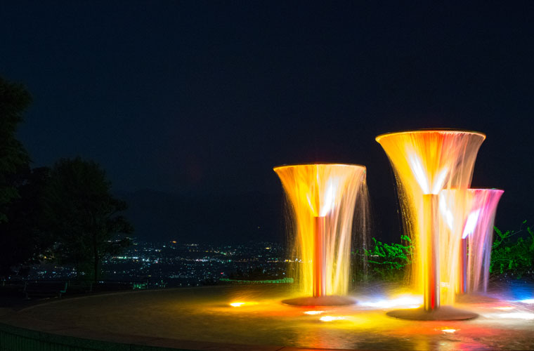 山梨県笛吹川フルーツ公園の夜景