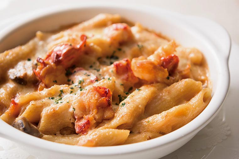 ホテル阪急インターナショナル　ルームサービス　オマール海老のグラタン