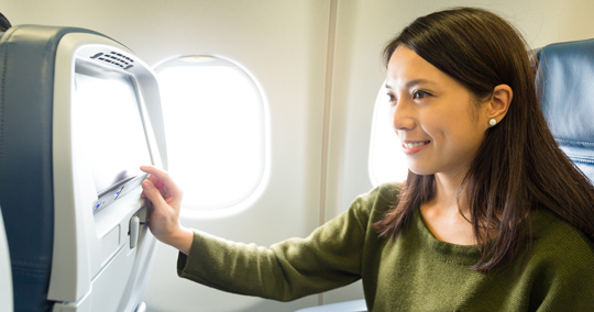 機内エンターテインメント（動画、ゲーム、漫画、音楽）