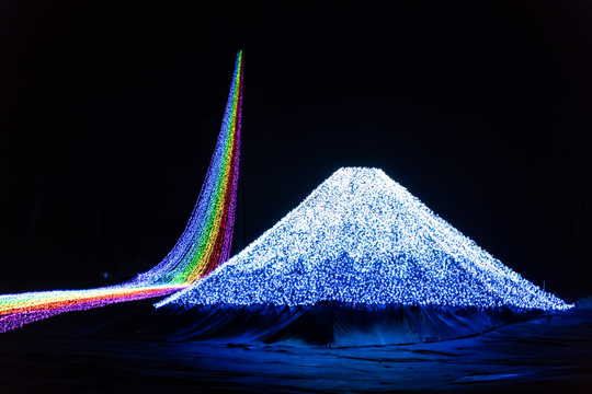 虹の道と光富士