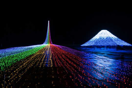 虹の道と光富士