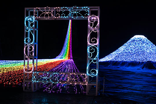 虹の道と光富士前のフォトスポット