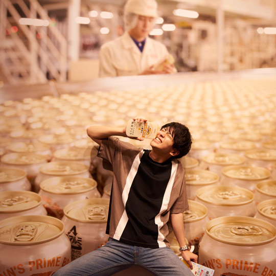 トリックアートで記念写真