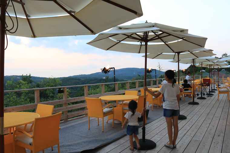 食事会場にあるテラス