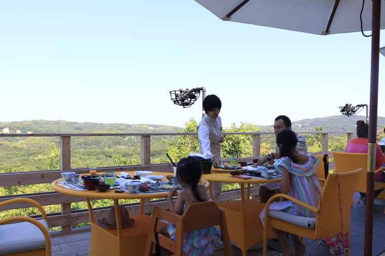 テラスでの朝食タイム