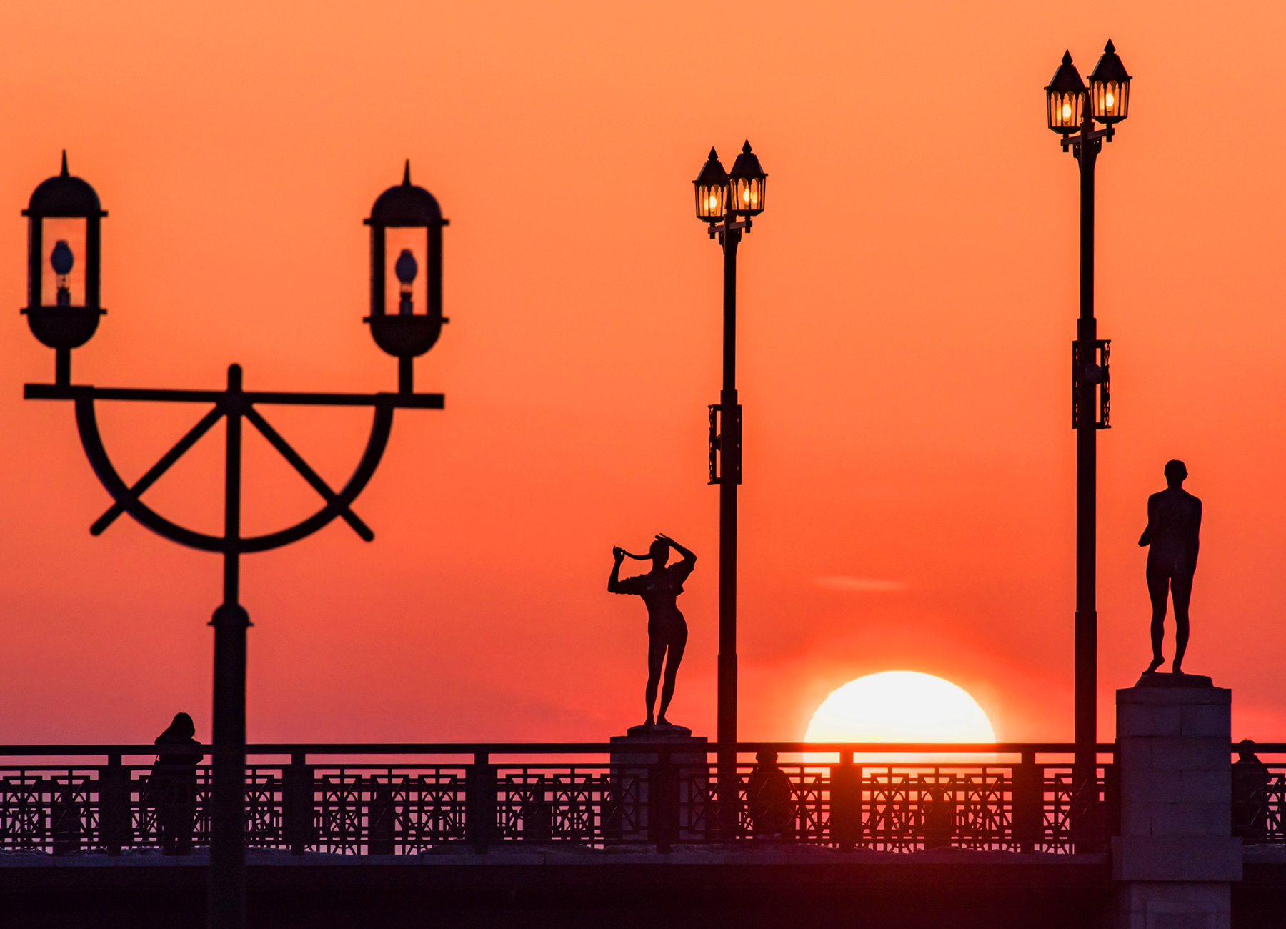 幣舞橋と夕焼け