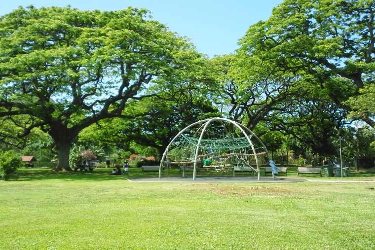 ホノルル動物園の広場にあるアスレチック