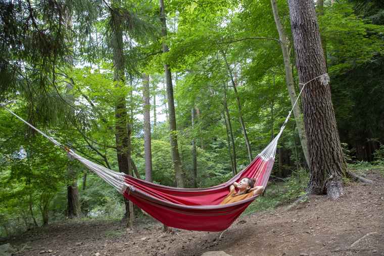星のや富士のクラウドテラスにあるハンモック