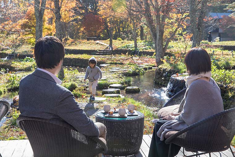 星のや軽井沢　棚田テラス　谷のひととき