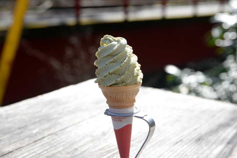 わさび味のソフトクリーム