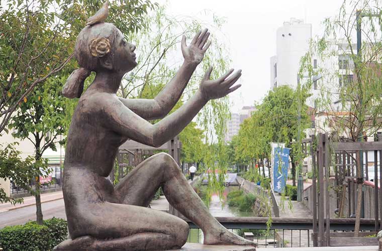 熊谷を流れる星川のシンボルロード