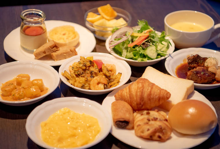 朝食ビュッフェの洋食（一部）
