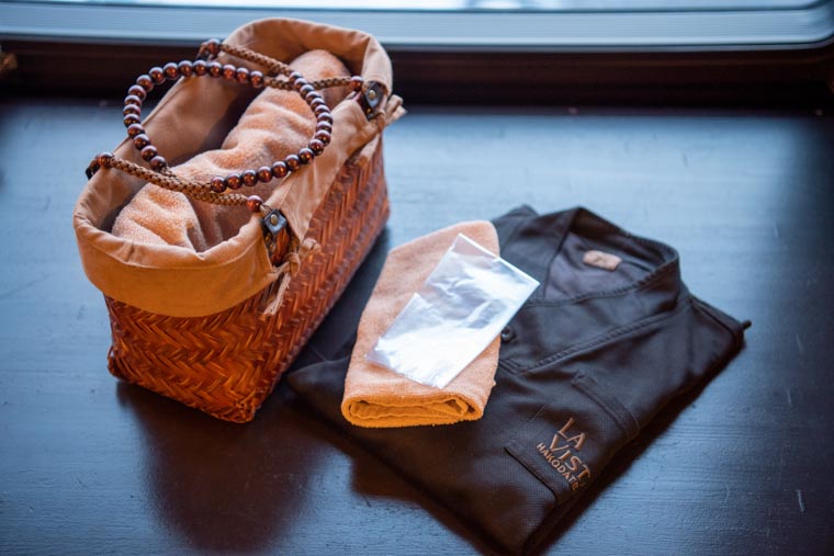 ラビスタ函館ベイの湯籠とタオルのセット、ルームウエア