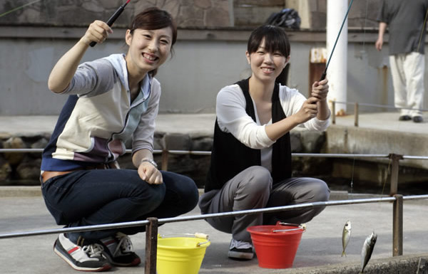 日和山温泉　ホテル　金波楼　城崎マリンワールド　アジ釣り