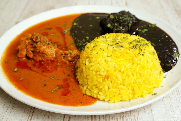 黒赤の合いがけ伽哩