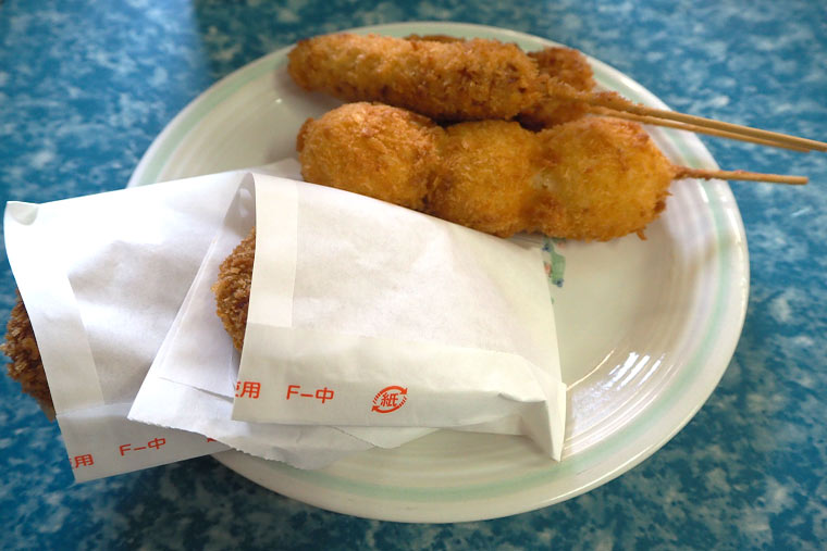 肉のさかもとの串カツとコロッケ