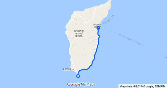 奥尻港〜青苗岬灯台コース