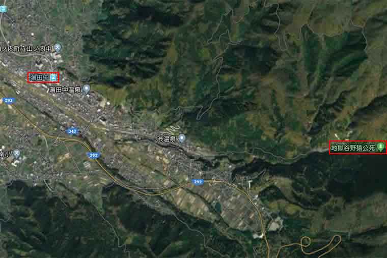 地獄谷野猿公苑へのマップ