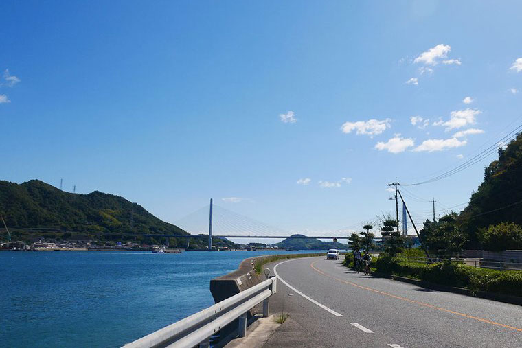 なだらかな生口島のサイクリングロード