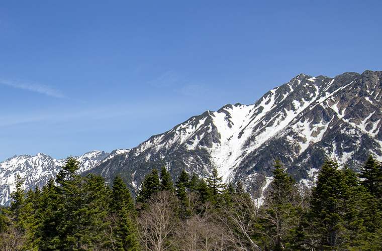 展望台から見える穂高連峰