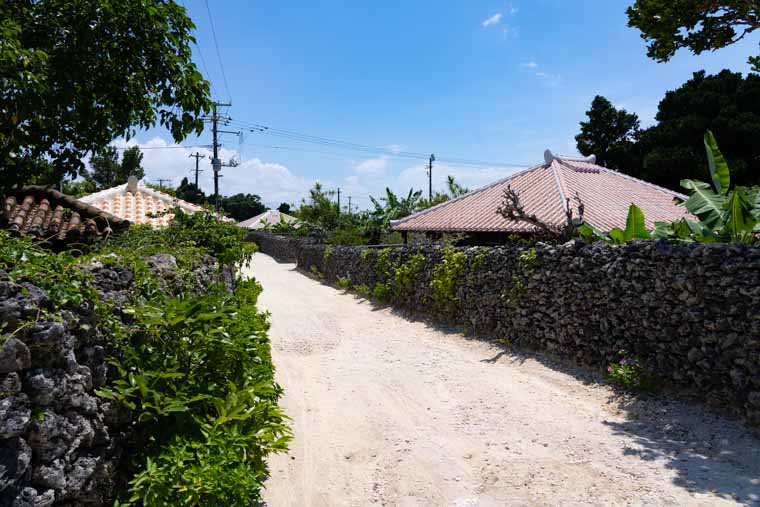 竹富島の集落の道