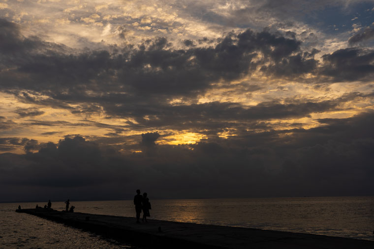 西桟橋の夕日