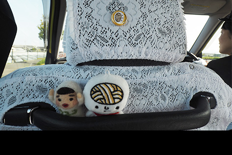 うどんタクシー車内