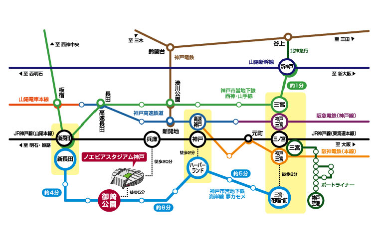 ノエスタへの路線図