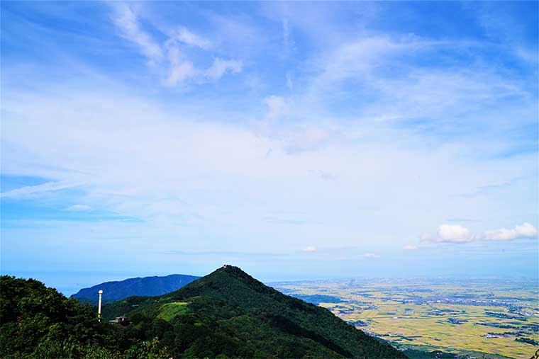 弥彦山頂から見た越後平野