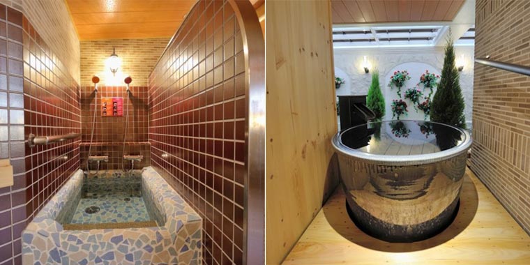 エステシャワー付きビューティーバスと半露天のつぼ湯（ドーミーイン新潟）