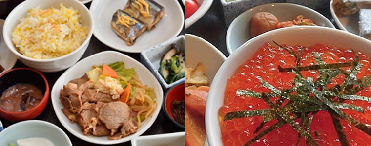 ご当地料理・ラム肉のちゃんちゃん焼きといくら（ドーミーイン旭川）