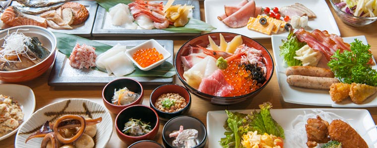 【御宿 野乃 境港】新鮮な魚介が豊富に並ぶ朝食バイキング