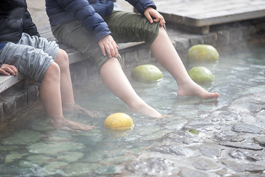 地獄めぐり後の足湯