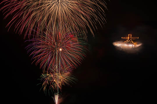 箱根強羅夏まつり 大文字焼