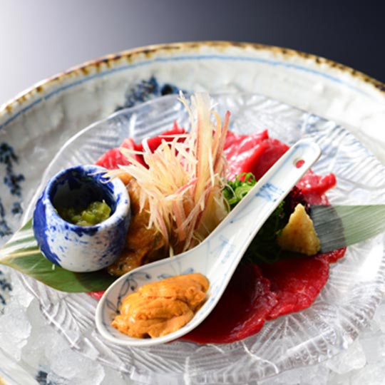 美ヶ原温泉 旅館すぎもと　信州特産・馬刺しのたたき～すぎもと流