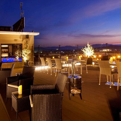 女性一人旅におすすめの温泉宿。熊本県　阿蘇内牧温泉　蘇山郷　ルーフトップバー    