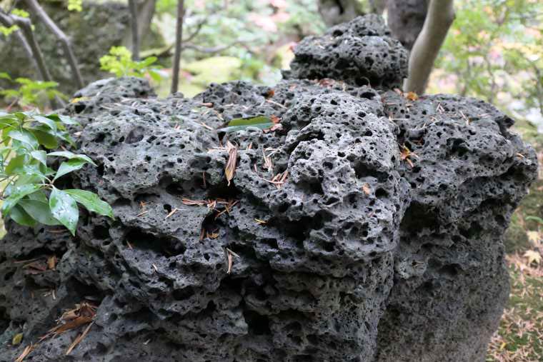 火山岩が多い大根島