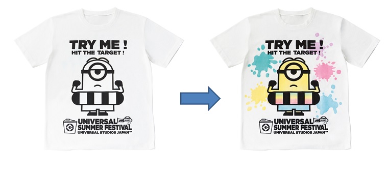 USJ　水がかかると色が変わるミニオンTシャツ