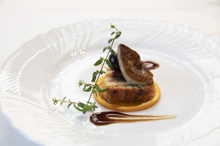 鰻のテリーヌとフォアグラ バルサミコ風味