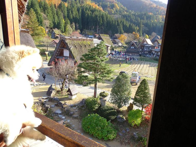 白川郷の茅葺き合掌造りを室内から見学できる