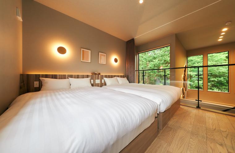 「Rakuten STAY VILLA 箱根仙石原」北館　広々としたベッドルーム
