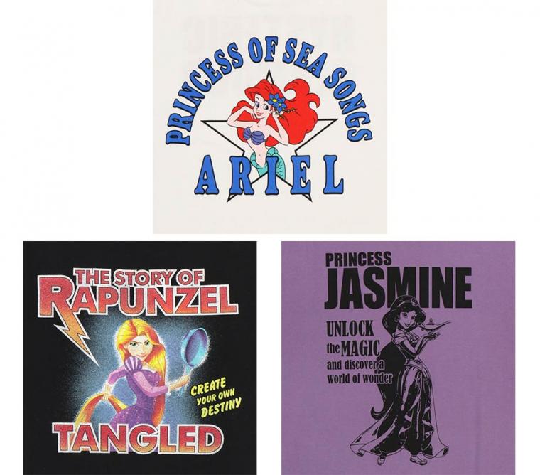 「ヒステリック グラマー」プロデュース ディズニープリンセスTシャツ
