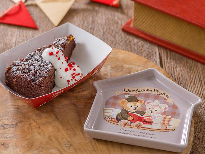 ダッフィーのクリスマス2021 チョコクランブルケーキ、スーベニアプレート付き