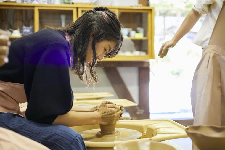 陶芸体験の様子