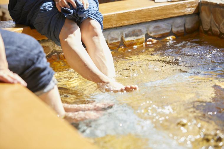 足湯でぽかぽか