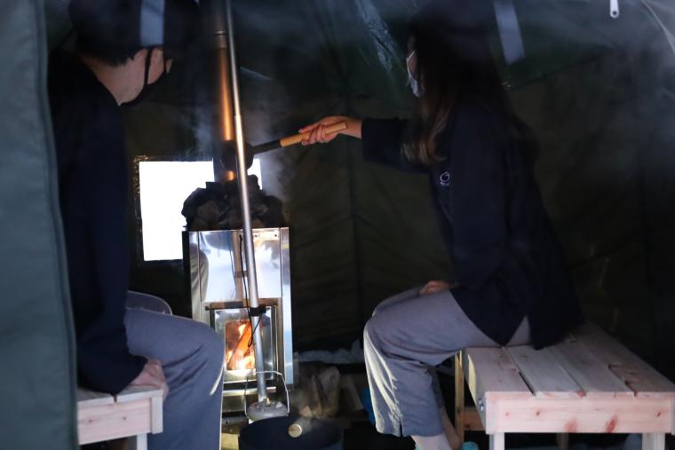 新富良野プリンスホテル　屋外プライベートテントサウナ　ロウリュ